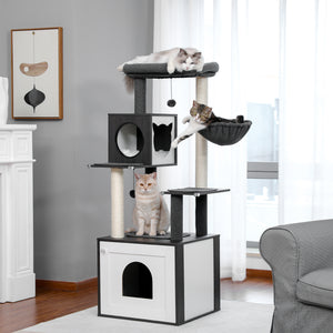 Pawz Road Deluxe Condos Wooden Black Cat Tower