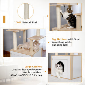 Pawz Road Deluxe Condos Wooden Beige Cat Tower