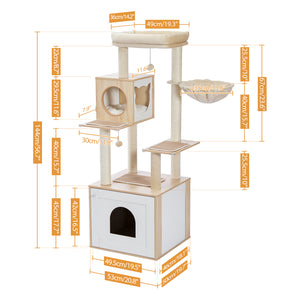 Pawz Road Deluxe Condos Wooden Beige Cat Tower