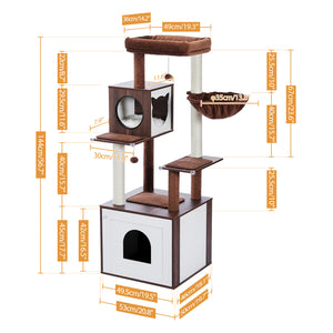 Pawz Road Deluxe Condos Wooden Brown Cat Tower