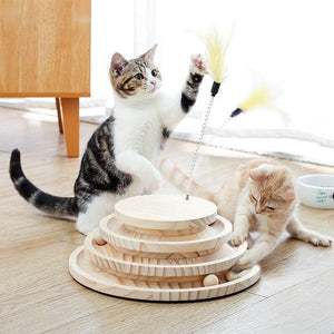 PAWZ Road 3-layer Wooden Cat Turntable Toys (USA/CA) - PAWZ Road