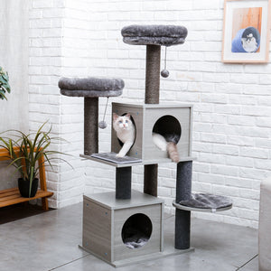 PAWZ Road All-in-1 Marble Cat Tree Medium Activity Center - AMT0064GY