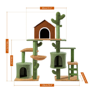 PAWZ Road Detachable 3-in-1 Cat Play Center Desert Cactus Cat Tree - AMT0129SC
