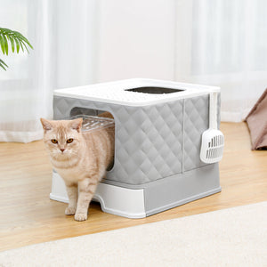 PAWZ Road Enclosed Cat Litter Box 2 Ways Anti-splash - AQR0069GY