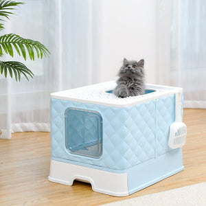 PAWZ Road Enclosed Cat Litter Box 2 Ways Anti-splash - AQR0069BU