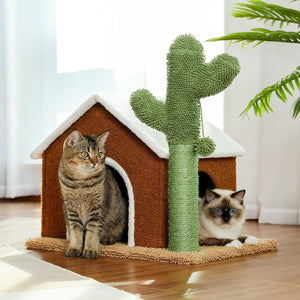 PAWZ Road Forest House with Cactus Cat Scratcher - AMT0126SC