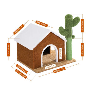 PAWZ Road Forest House with Cactus Cat Scratcher - AMT0126SC